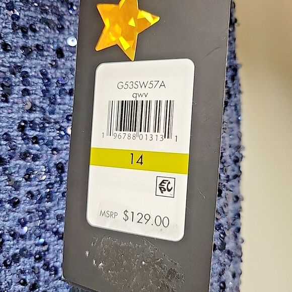 Karl Lagerfeld Paris Women's Blue Skirt Front Pockets Sequin Sparkle Size 14 NEW - Picture 7 of 12